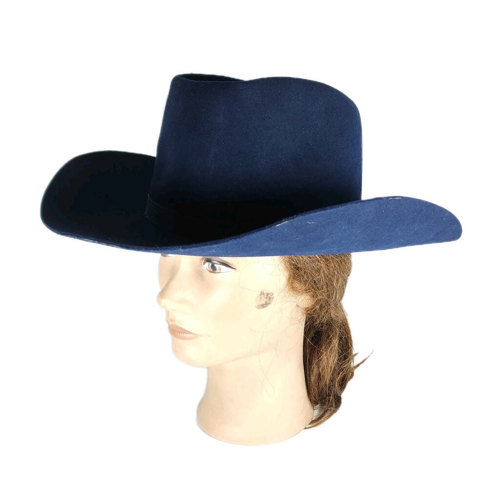 Resistol Self Conforming Vintage 3X Beaver Blue Sz 7 1 /8 Cowboy Western Hat